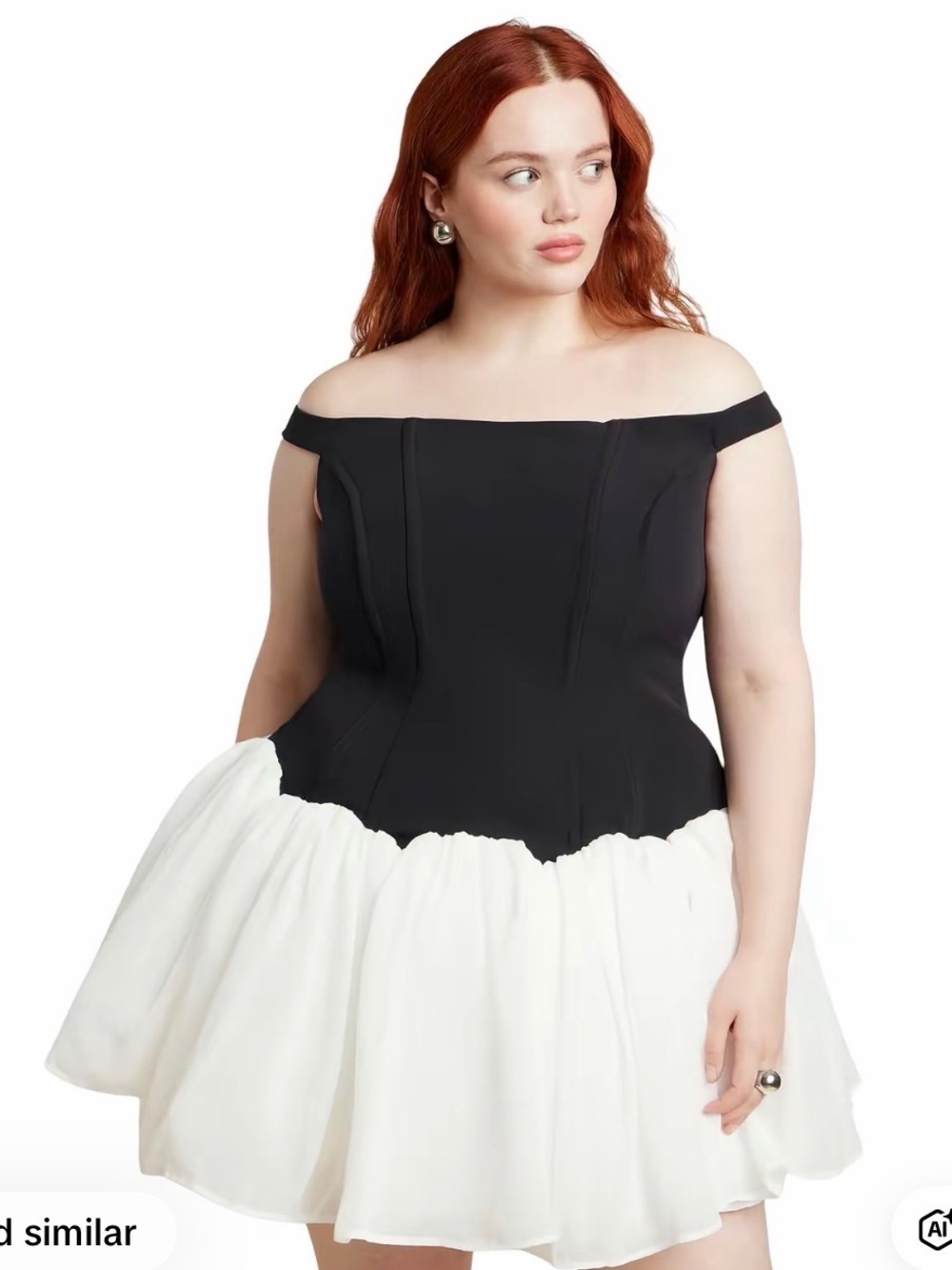 Contrast Tutu Mini Dress - Picture 3 of 6